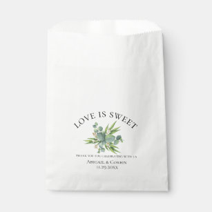 Eucalyptus Bouquet Wedding Favour Bags