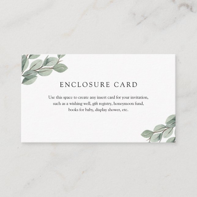 Eucalyptus Branch Enclosure Card (Front)