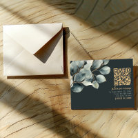 Eucalyptus branch, green wedding rsvp