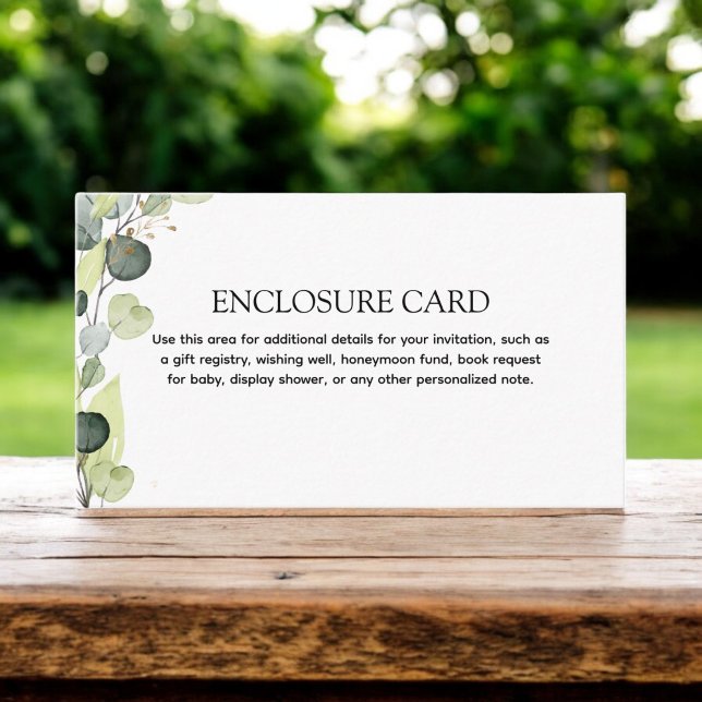Eucalyptus Branch Greenery Botanical Enclosure Card (Creator Uploaded)