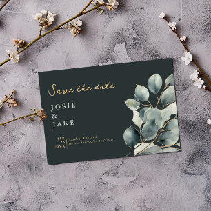 Eucalyptus branch pretty leaves save the date