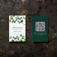 Eucalyptus branch qr code wedding rsvp enclosure