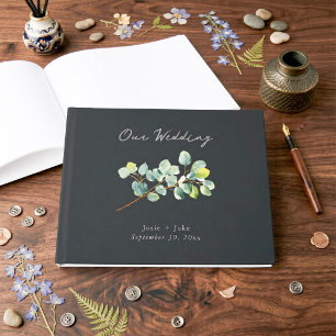 Eucalyptus branch wedding guest book