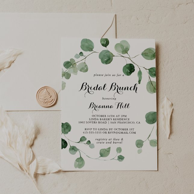 Eucalyptus Bridal Brunch Bridal Shower  Invitation (Creator Uploaded)
