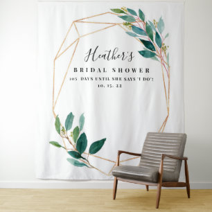 Eucalyptus Bridal Shower Backdrop, Photo Prop Tapestry