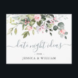 Eucalyptus Bridal Shower Date Night Idea Card<br><div class="desc">For further customisation,  please click the "customise further" link and use our design tool to modify this template. 
If you need help or matching items,  please contact me.</div>