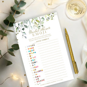 Eucalyptus Bridal Shower Emoji Pictionary Game Flyer