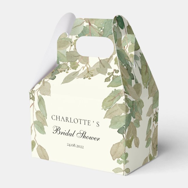 Eucalyptus Bridal Shower Favour Box (Front Side)
