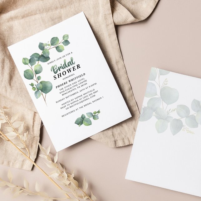 Eucalyptus Bridal Shower Greenery Succulent Card (Creator Uploaded)