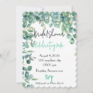 eucalyptus bridal shower invitation