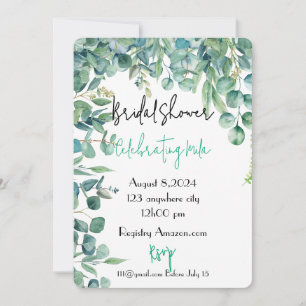 eucalyptus bridal shower invitation