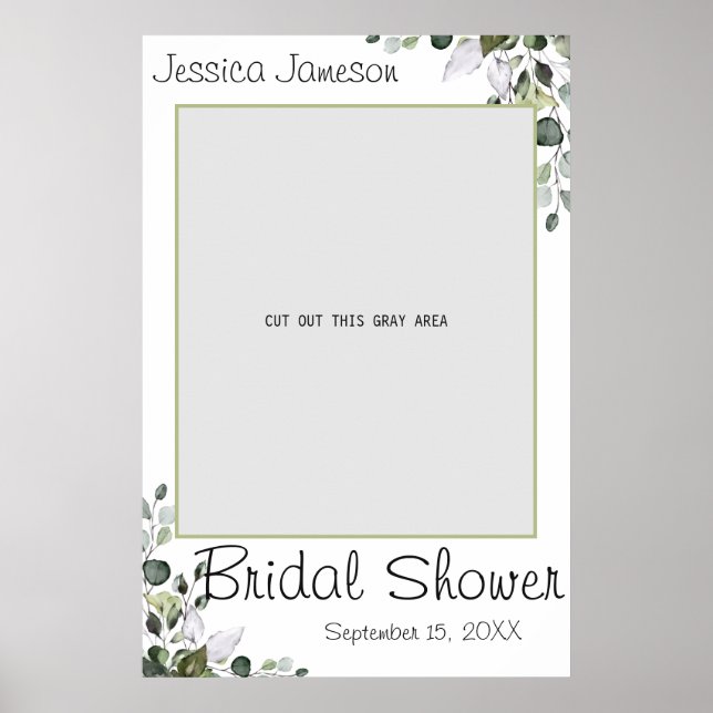 Eucalyptus Bridal Shower Photo Prop Poster (Front)