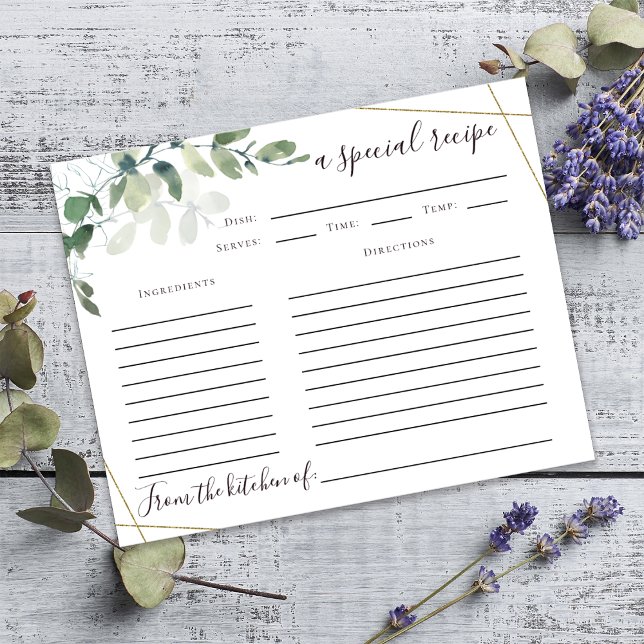 Eucalyptus Bridal Shower Recipe Card (Creator Uploaded)