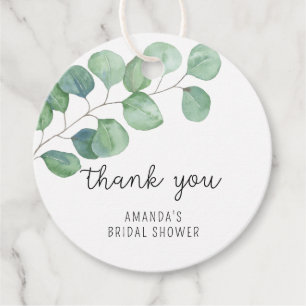 Eucalyptus - bridal shower thank you favour tags