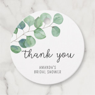 Eucalyptus - bridal shower thank you favour tags