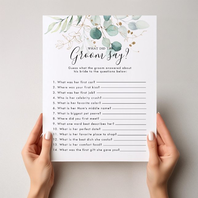 Eucalyptus Bridal Shower What did the Groom Say (Creator Uploaded)