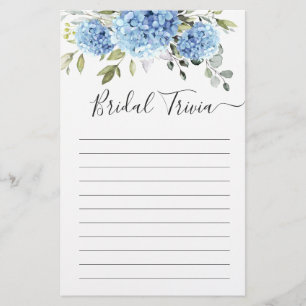 Eucalyptus 'Bridal Trivia' Bridal Shower Game
