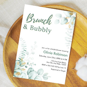 Eucalyptus Brunch & Bubbly Bridal Shower Invitation