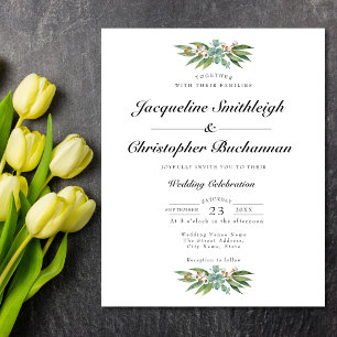 Eucalyptus Budget Wedding Invitation Flyer