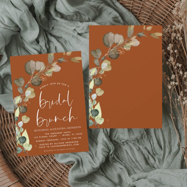 Eucalyptus Burnt Orange Bridal Brunch Shower Invitation (Creator Uploaded)