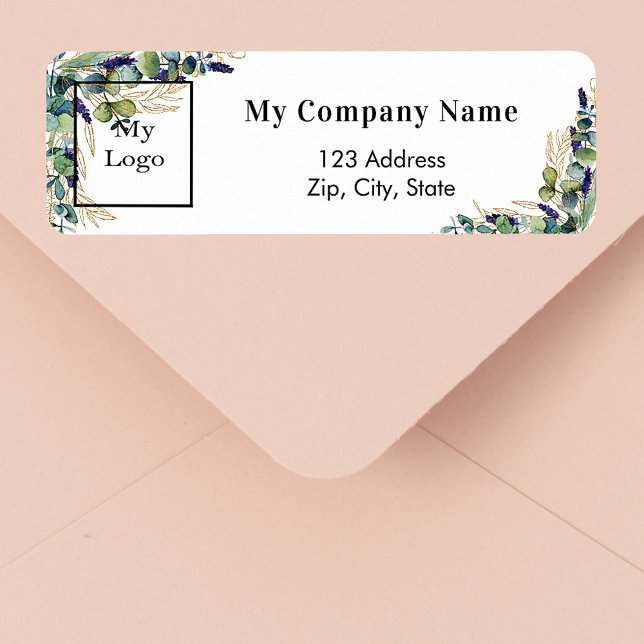 Eucalyptus business logo return address label (Creator Uploaded)