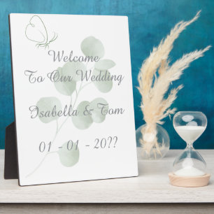 Eucalyptus & Butterfly Botanical Wedding Ceremony Plaque