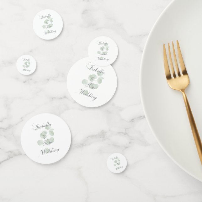 Eucalyptus & Butterfly Botanical Wedding Table Confetti (Group)