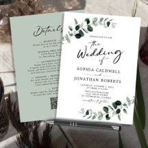 Eucalyptus Calligraphy All in One QR Code Wedding