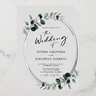 Eucalyptus Calligraphy All in One Wedding Silver