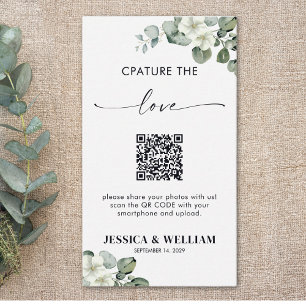 Eucalyptus Calligraphy Capture the love QR Code Enclosure Card