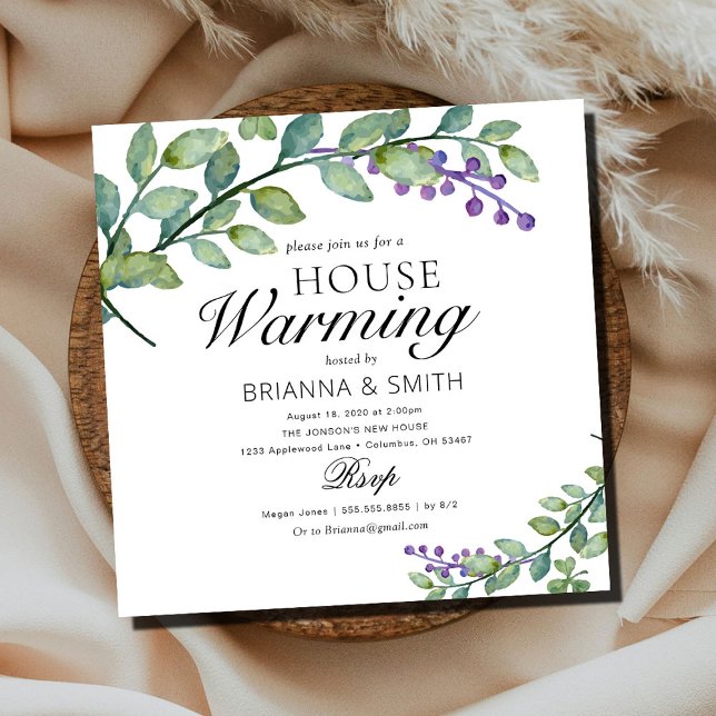 Eucalyptus Calligraphy Housewarming  Invitation (Creator Uploaded)