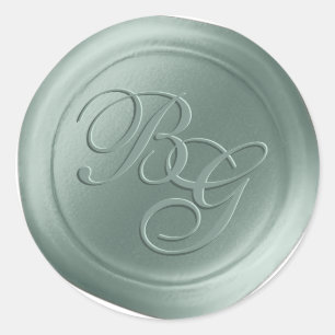 Eucalyptus Calligraphy Monogram Wax Seal Stickers