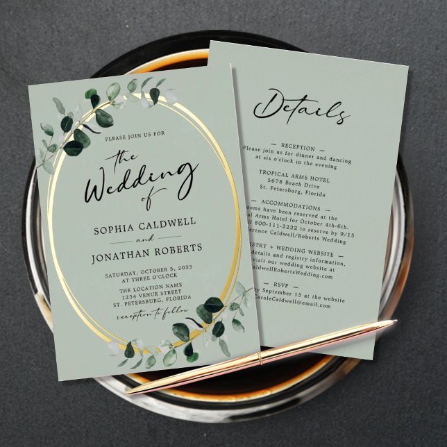 Eucalyptus Calligraphy Sage All in One Wedding (Creator Uploaded)
