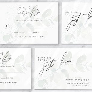 Eucalyptus Calligraphy Script Wedding RSVP Card
