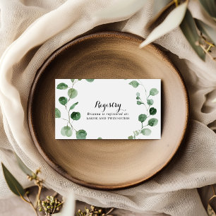Eucalyptus Calligraphy Wedding Gift Registry  Enclosure Card