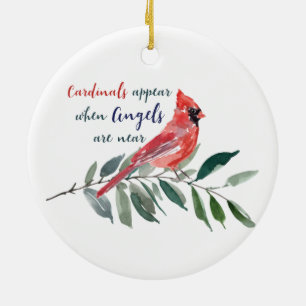 Eucalyptus Cardinal Photo Keepsake Memorial Ceramic Tree Decoration