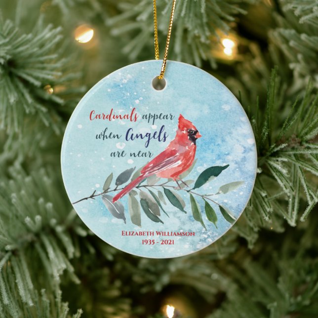 Eucalyptus Cardinals Memorial Keepsake Photo Ceramic Tree Decoration (Tree)