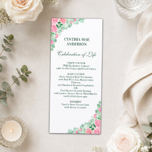 Eucalyptus Celebration of Life Blush Roses Menu