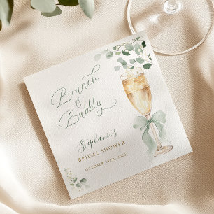 Eucalyptus Champagne Bridal Shower Napkin