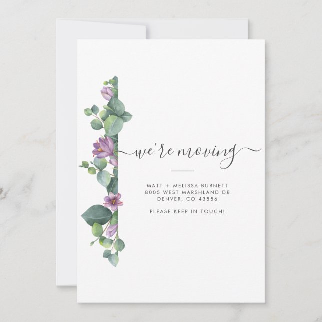 Eucalyptus Change of Address Moving Announcement (Front)