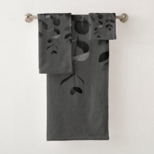 Eucalyptus Charcoal Noir Delight #1 #foliage #art Bath Towel Set