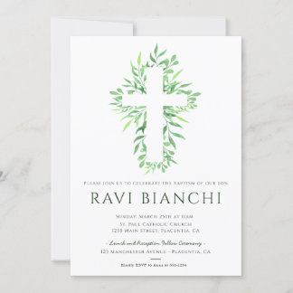 Eucalyptus Christening Greenery Baptism Invitation