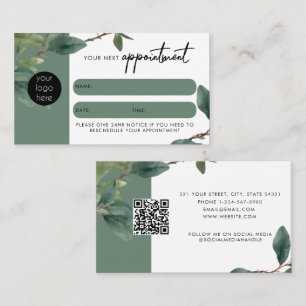 Eucalyptus Client Appointment Card QR Code Logo