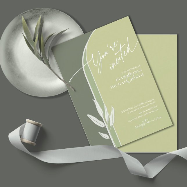 Eucalyptus Color Tones Wedding Green ID901 Invitation (Creator Uploaded)