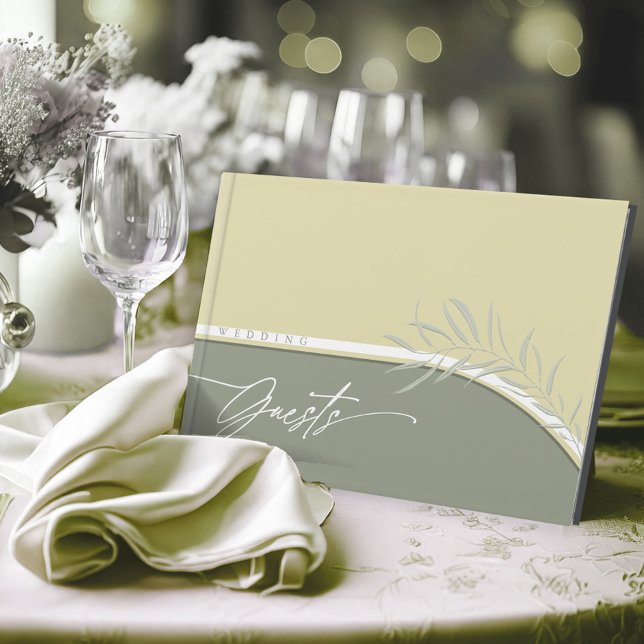 Eucalyptus Colour Tones Wedding Green ID901 Guest Book (Creator Uploaded)