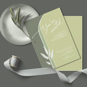 Eucalyptus Colour Tones Wedding Green ID901 Invitation