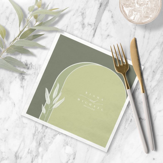 Eucalyptus Colour Tones Wedding Green ID901 Napkin (Creator Uploaded)