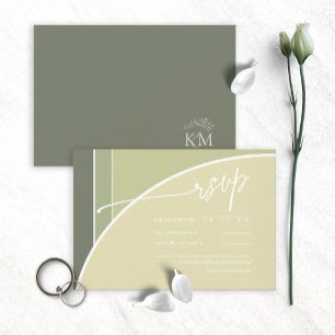 Eucalyptus Colour Tones Wedding V2H Green ID901 RSVP Card