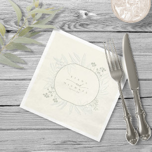 Eucalyptus Colour Tones Wreath Ivory ID901 Napkin