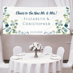 Eucalyptus Congratulations Cheers Married Wedding Banner